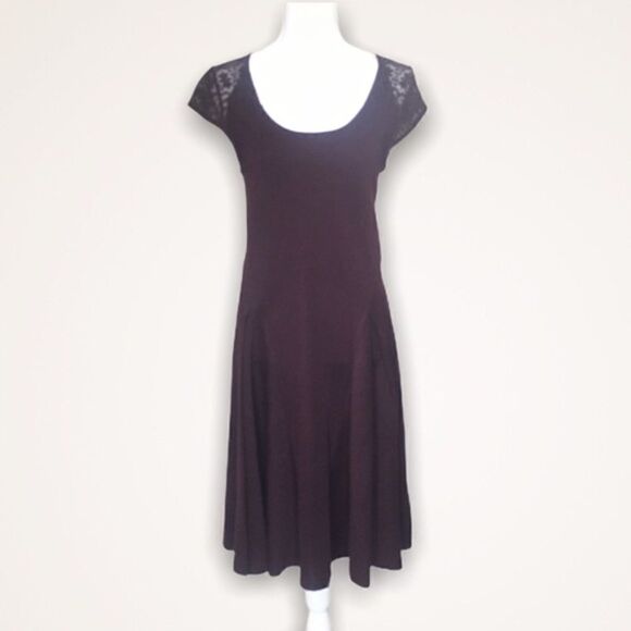 Anthropologie Deletta Lace Burgundy Dress - Picture 5 of 8